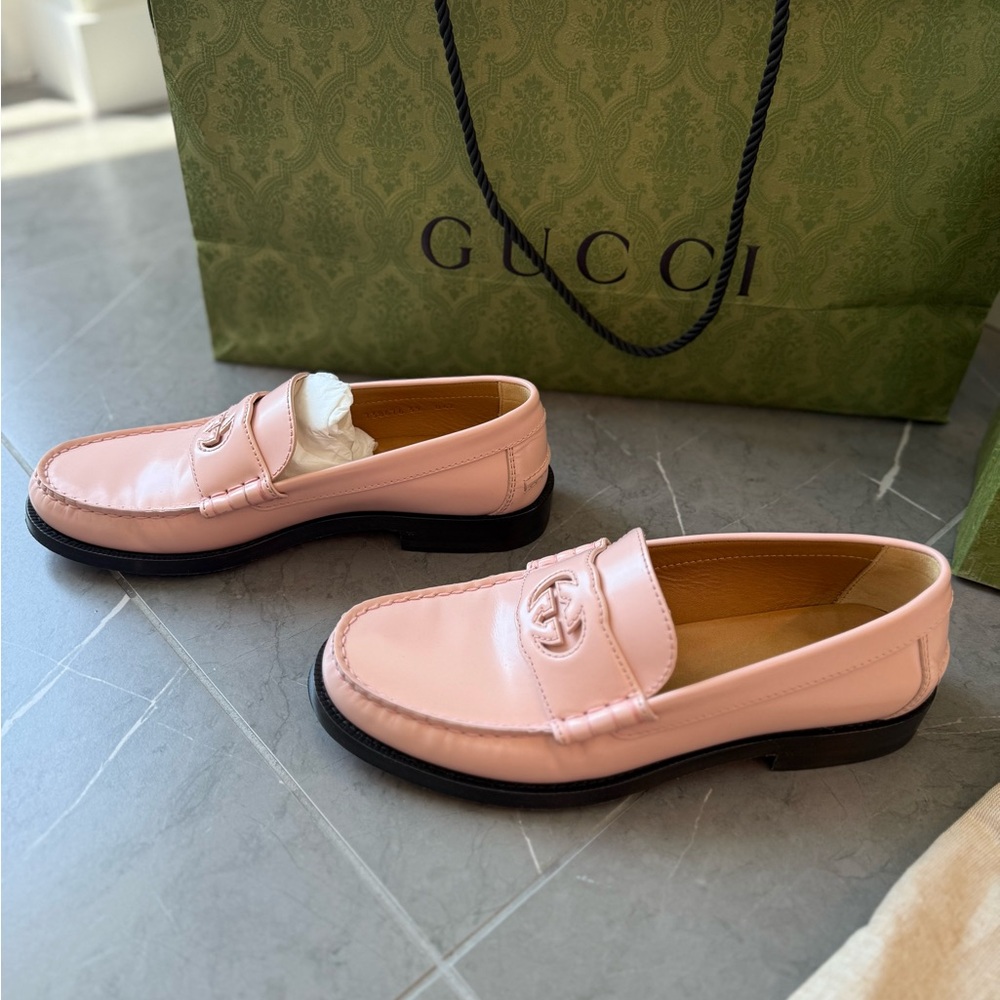 Gucci Interlocking G Perfect Pink Loafers 39 $990 - Picture 6 of 15
